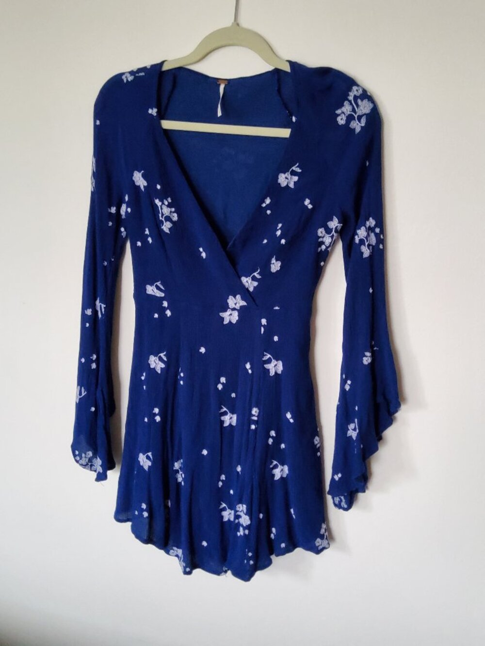 Free People Blue Floral Babydoll dress size 2